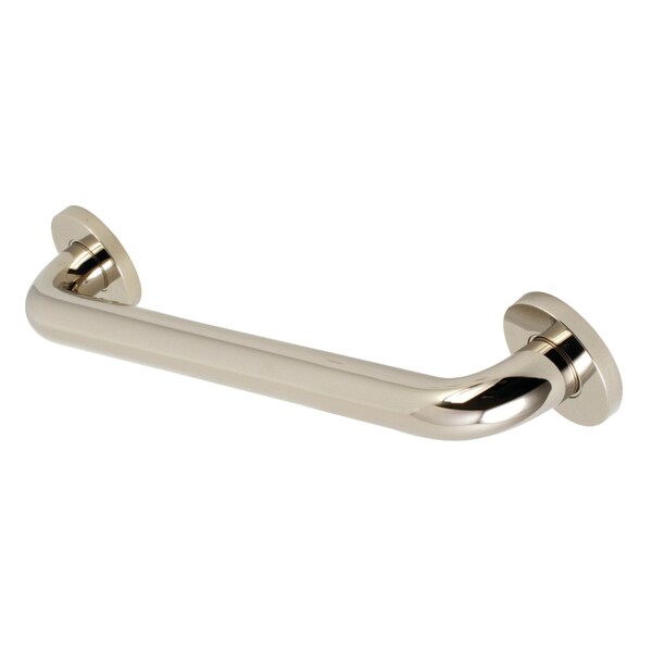 Contemporary DR514126 Meridian 12" Decorative ADA Grab Bar, Polished Nickel, 14.81 L, Brass